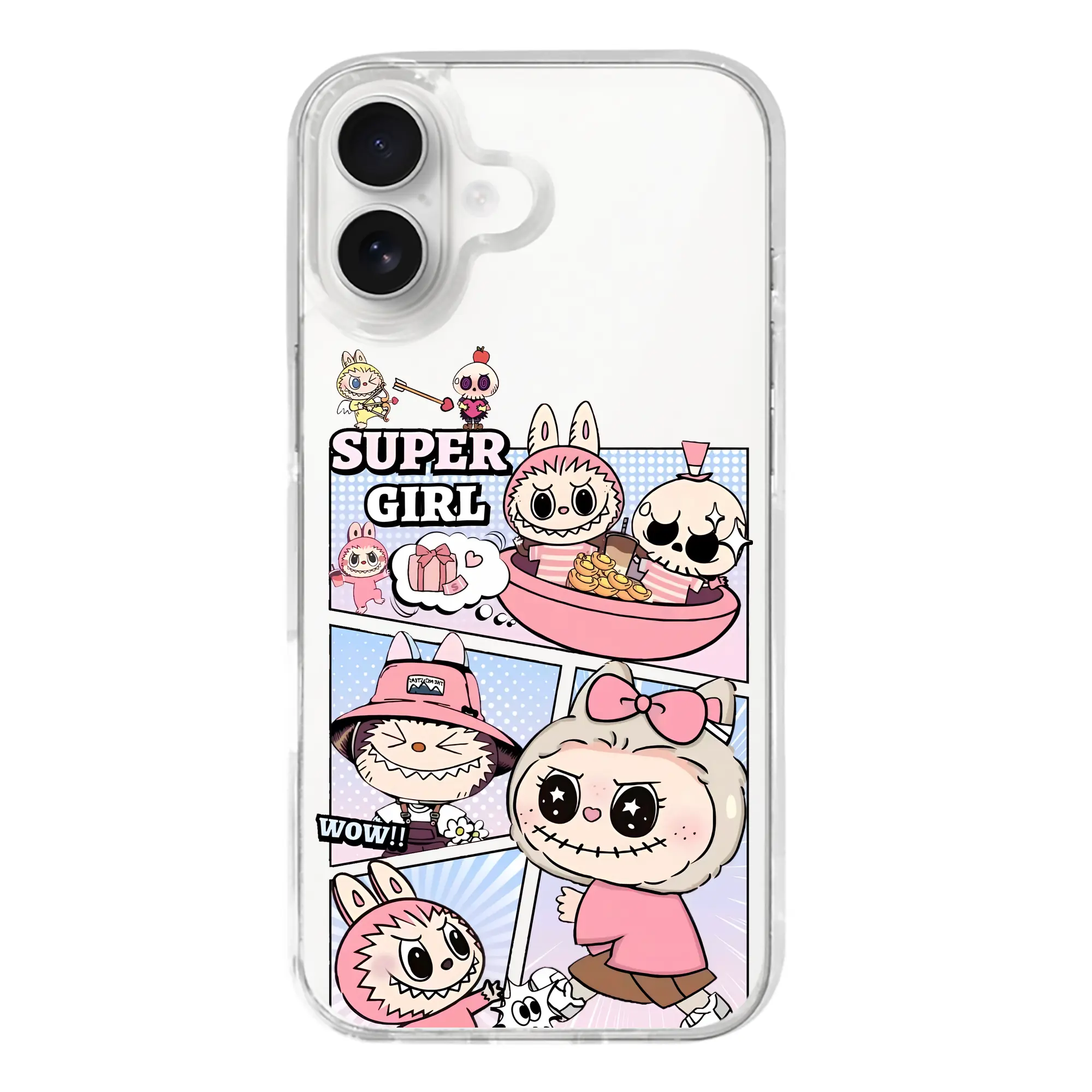 ラブブ グッズ ジモモ - iPhone 17シリーズ 透明スマホケース – 薄型・耐衝撃・精密フィット保護カバー